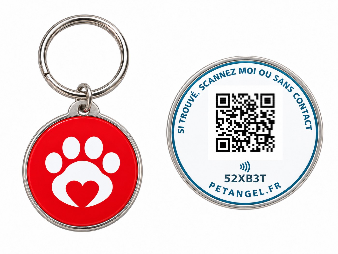 Une médaille Pet Angel, recto et verso